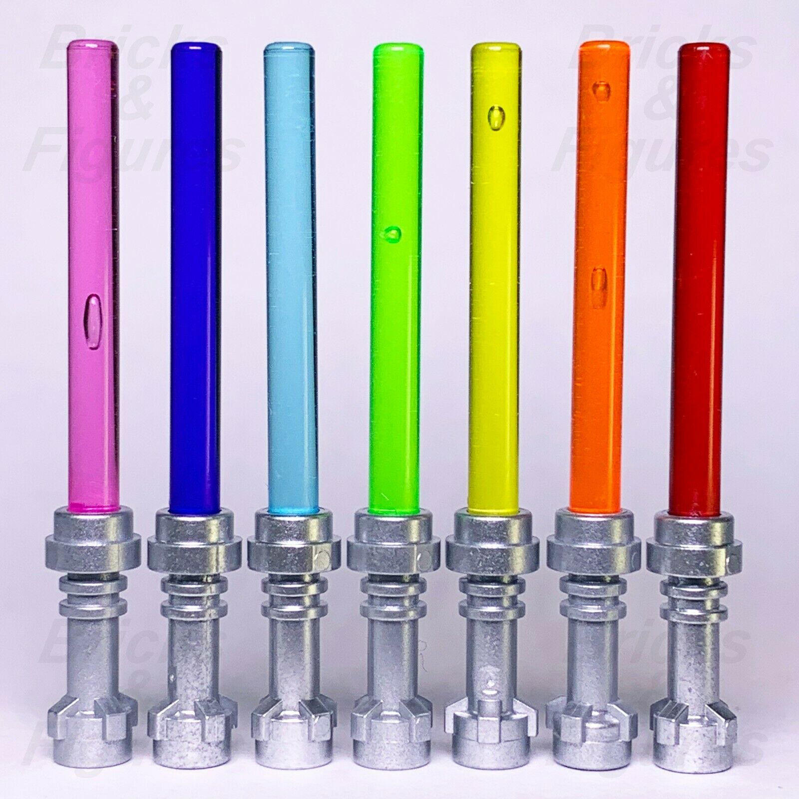 7 x Star Wars LEGO Lightsabers Pink Purple Blue Green Yellow Orange Red Genuine