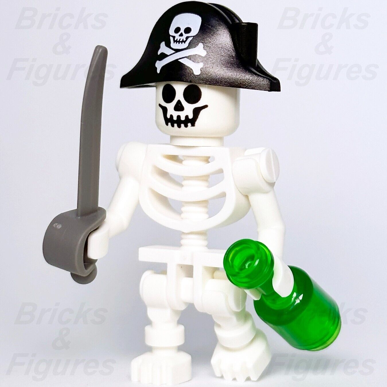 LEGO Pirate Skeleton Minifigure Captain Sword Bottle 40515 White Minifig New