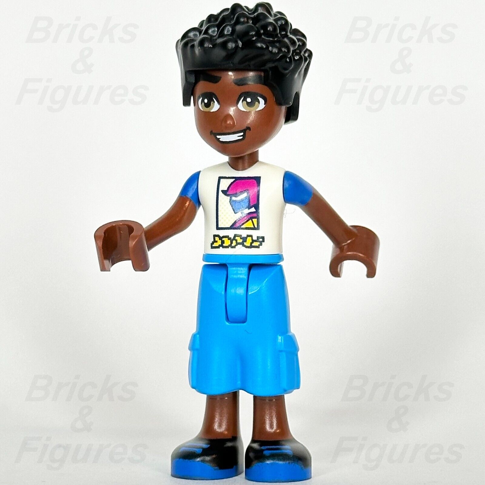 LEGO Friends Zac Minifigure White and Blue Shirt with Racer 41751 frnd616