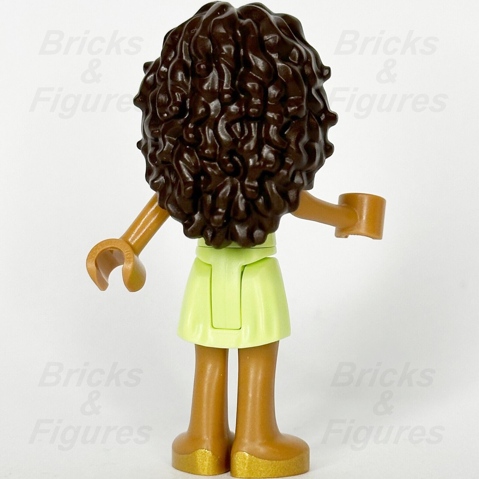 LEGO Friends Donna Minifigure Green Dress Brown Hair Gold Shoes 41449 frnd416 - Bricks & Figures