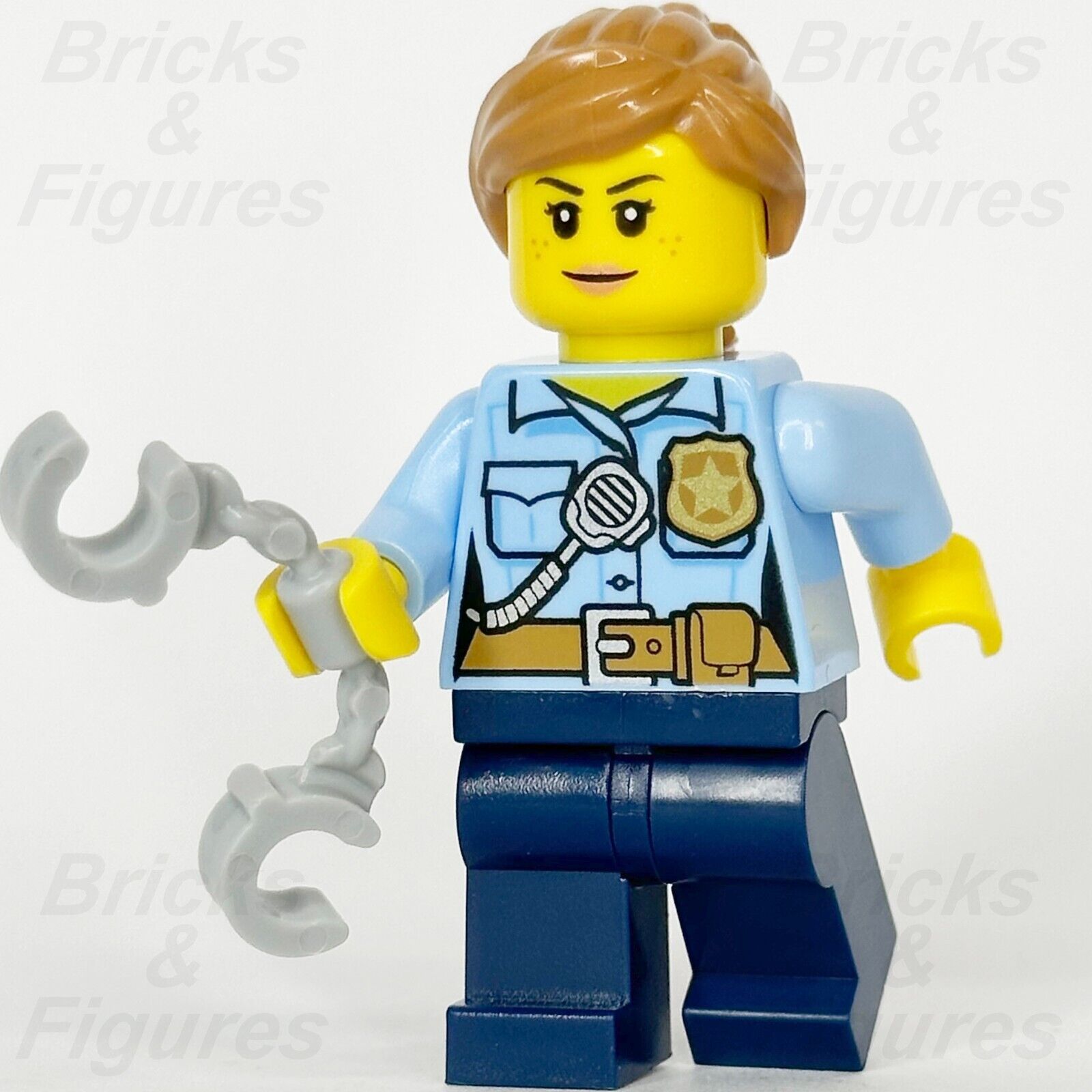 LEGO City Police Officer Female Minifigure Handcuffs Badge Radio 60314 cty1384 - Bricks & Figures