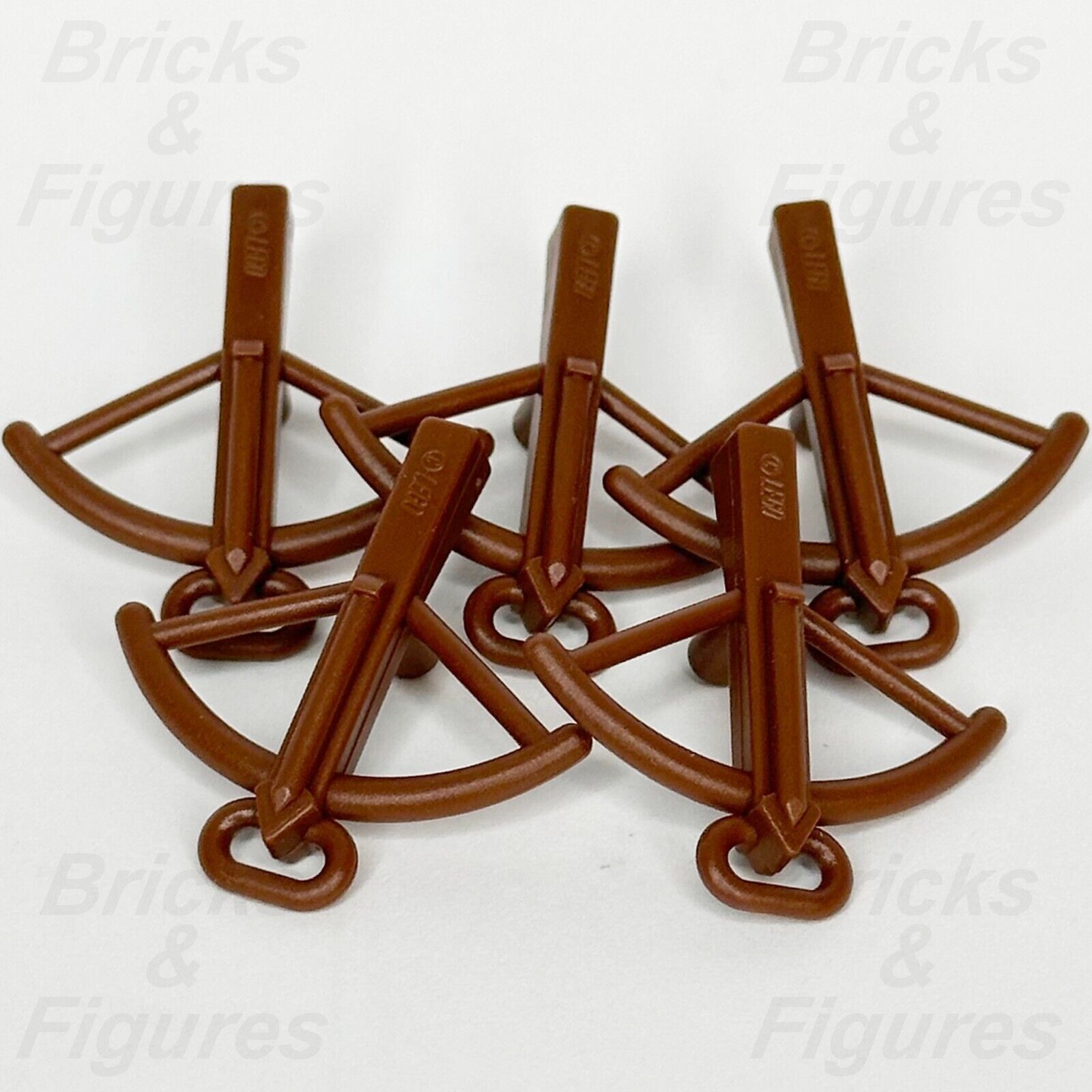 LEGO Castle Reddish Brown Crossbow Minifigure Weapon Part Medieval 2570 x 5 - Bricks & Figures