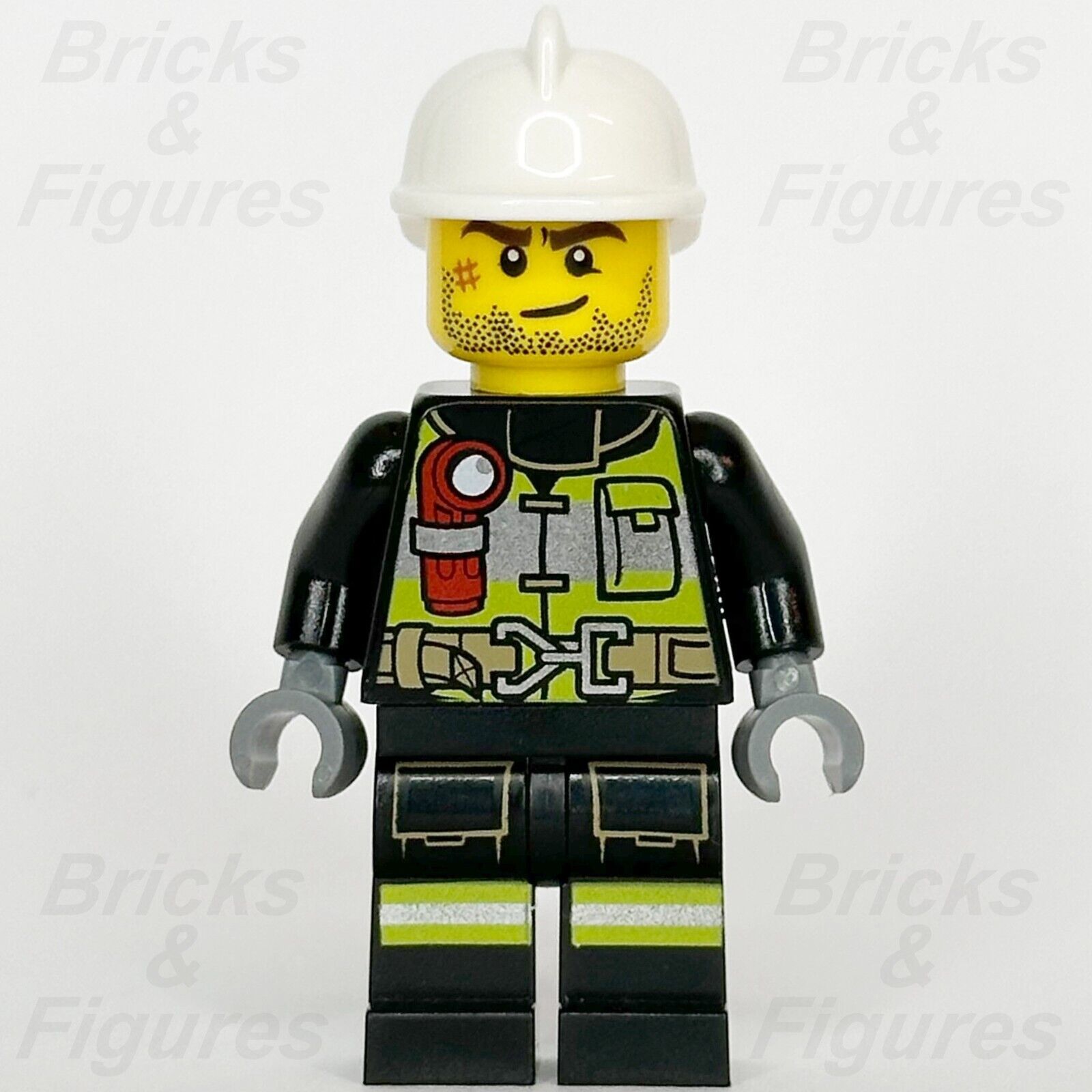 LEGO City Fireman Minifigure Fire Firefighter Reflective Stripes 60280 cty1255