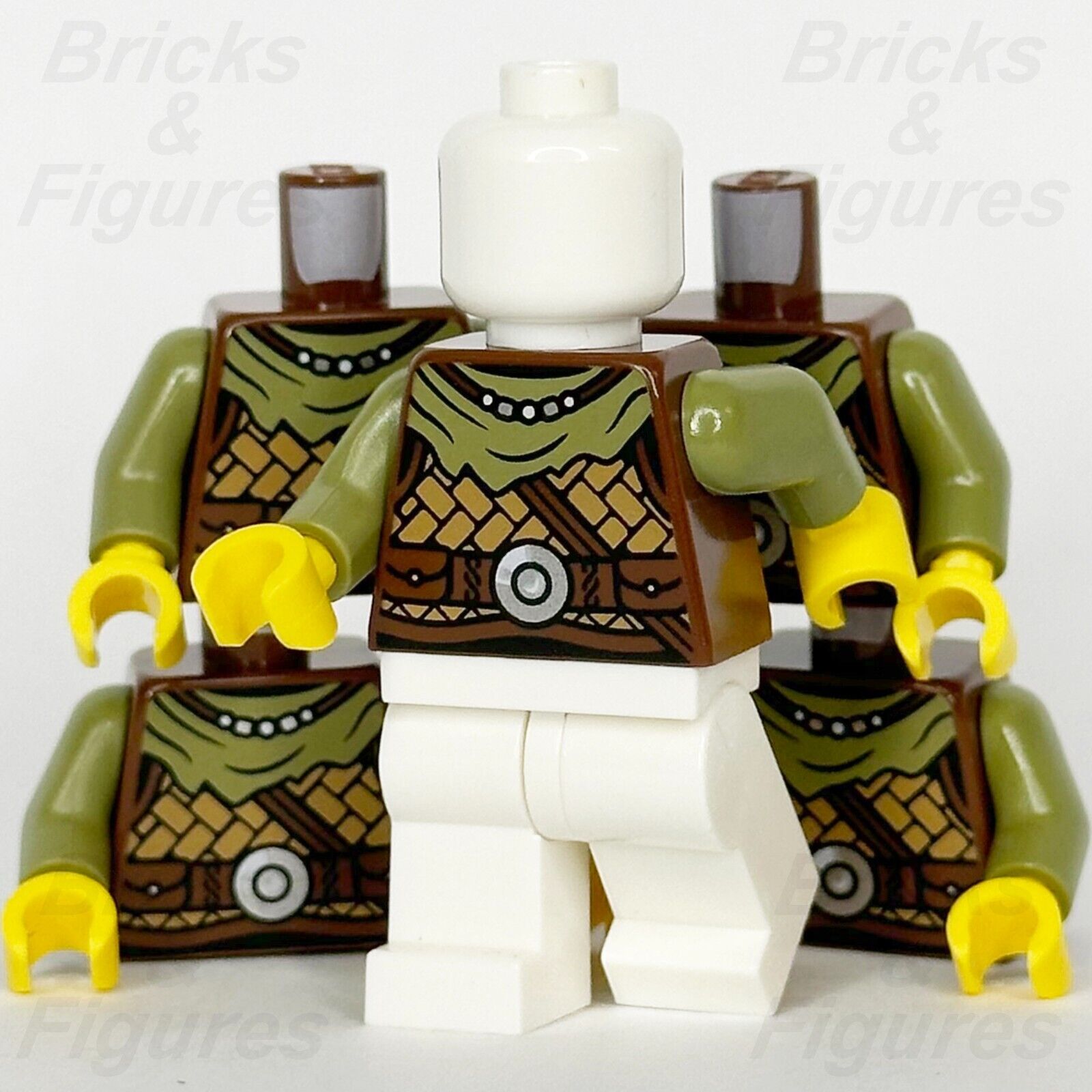 LEGO Viking Torso Minifigure Body Part Reddish Brown Vikings 31132 21343 x 5 - Bricks & Figures