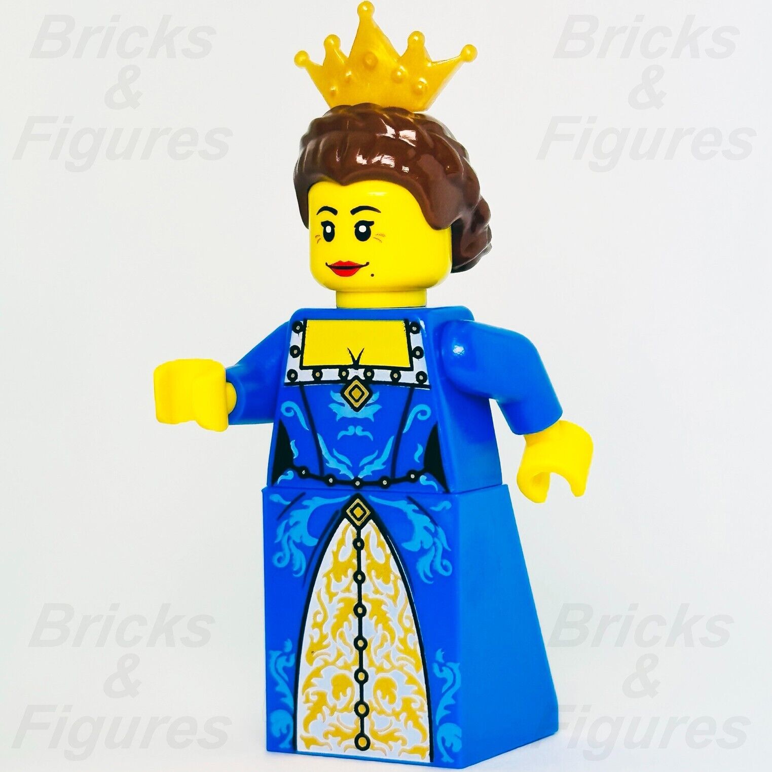 LEGO Castle Crown Queen Minifigure Fantasy Era Noble Blue Dress 7079 cas416 - Bricks & Figures