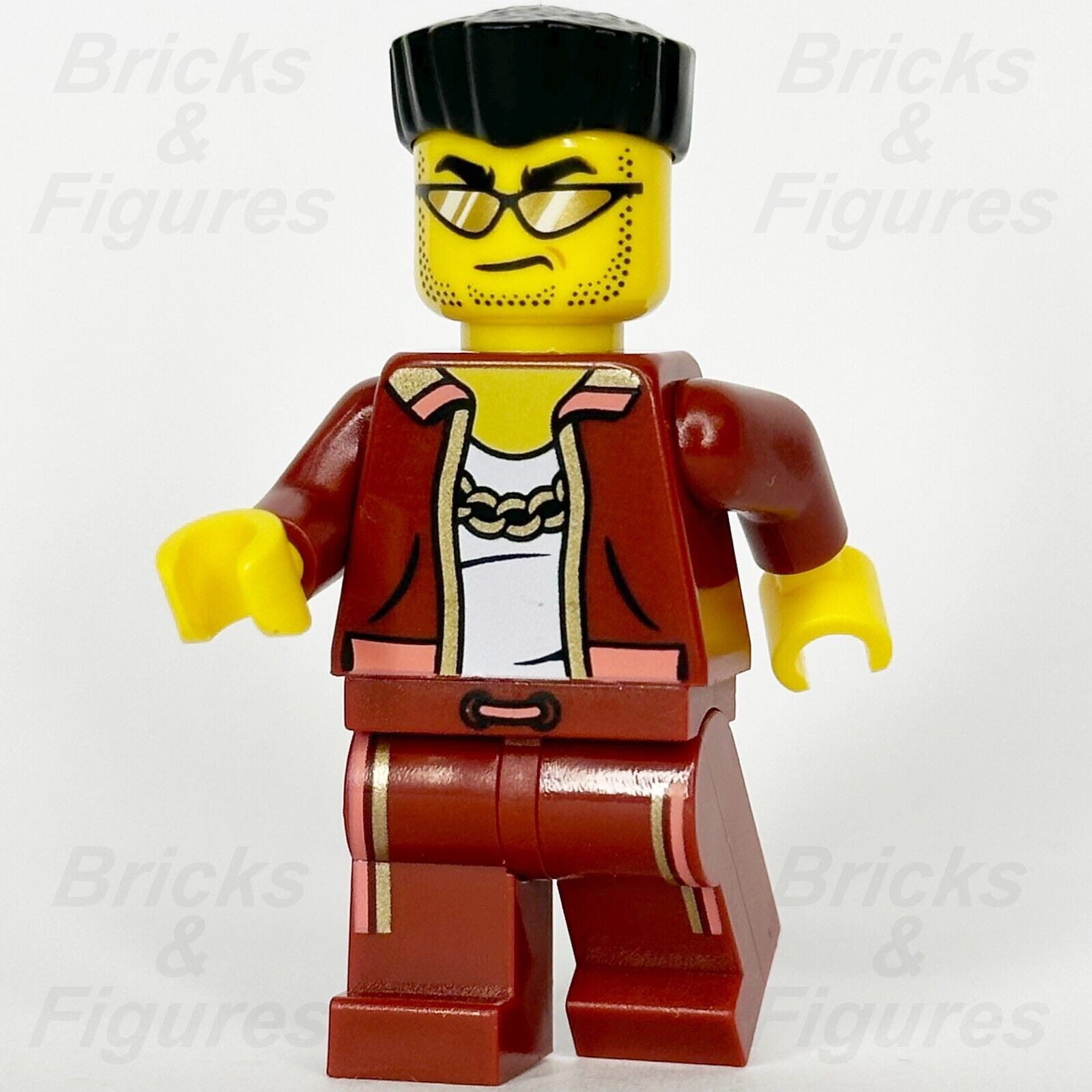 LEGO City Bandit Crook Minifigure Dark Red Jacket Police Town Male 60417 cty1738 - Bricks & Figures