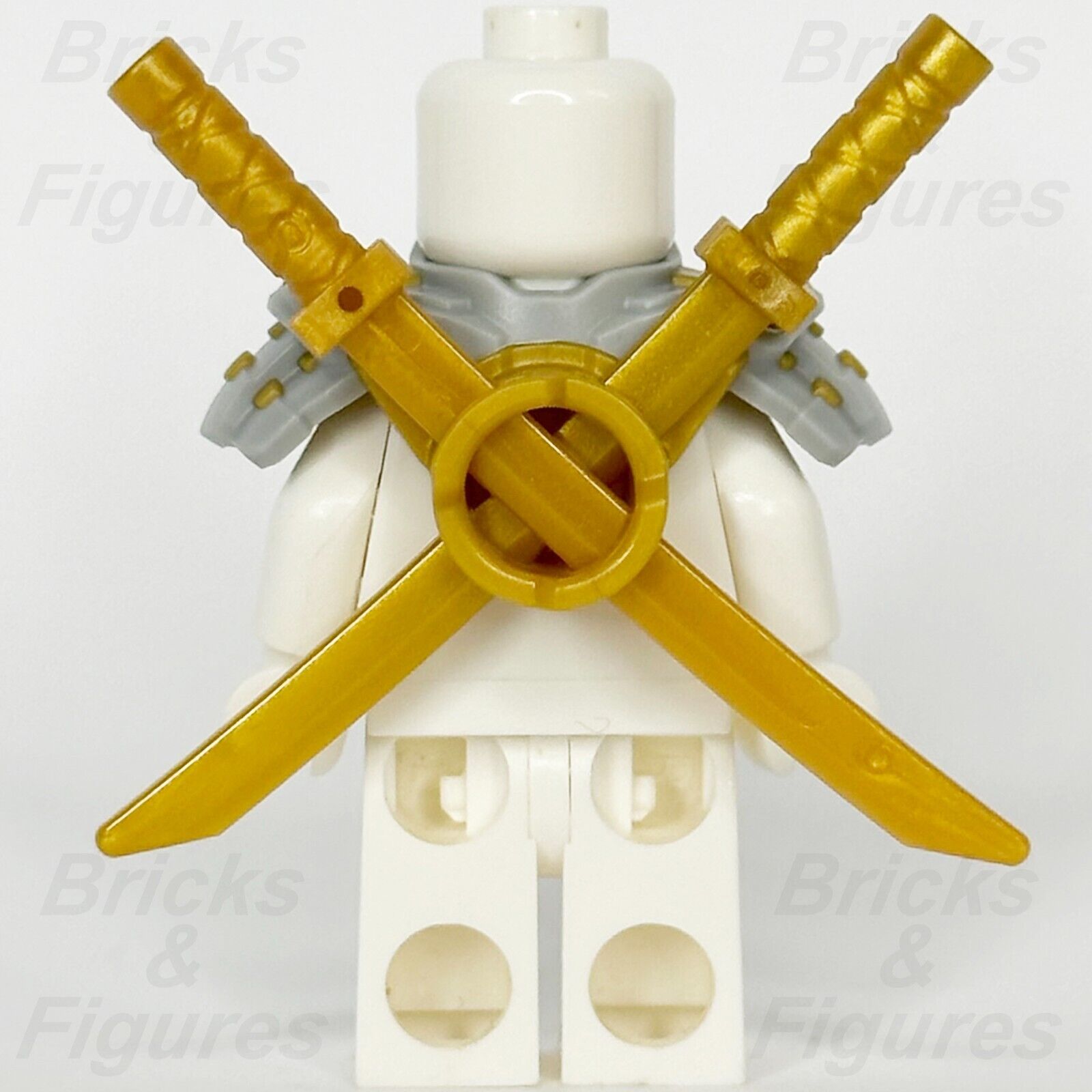 LEGO Ninjago Minifigure Shoulder Armour Part Light Bluish Grey Scabbard 2 Swords - Bricks & Figures