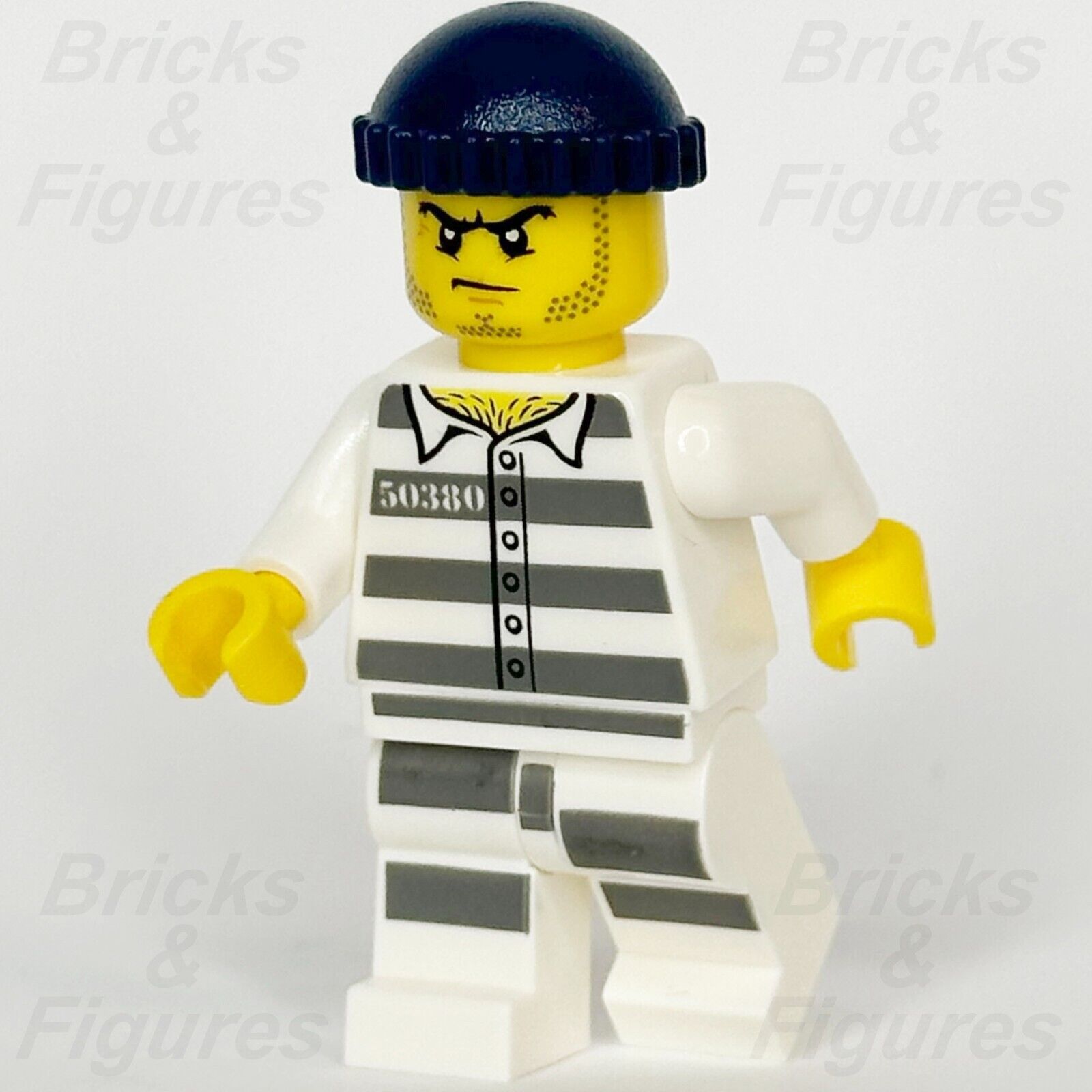 LEGO City Jail Prisoner 50380 Minifigure Prison Stripes Police 60256 cty1127