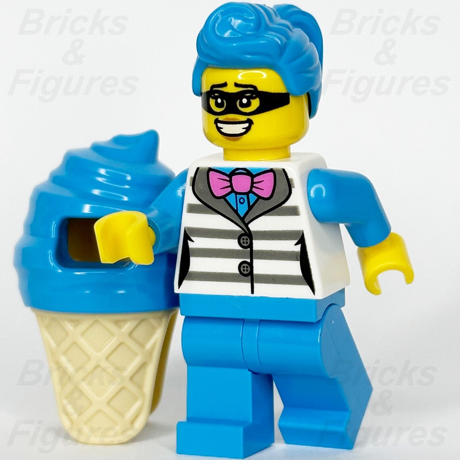 LEGO City Police Crook Ice Minifigure w/ Blue Ice Cream Outfit 60314 cty1383 - Bricks & Figures