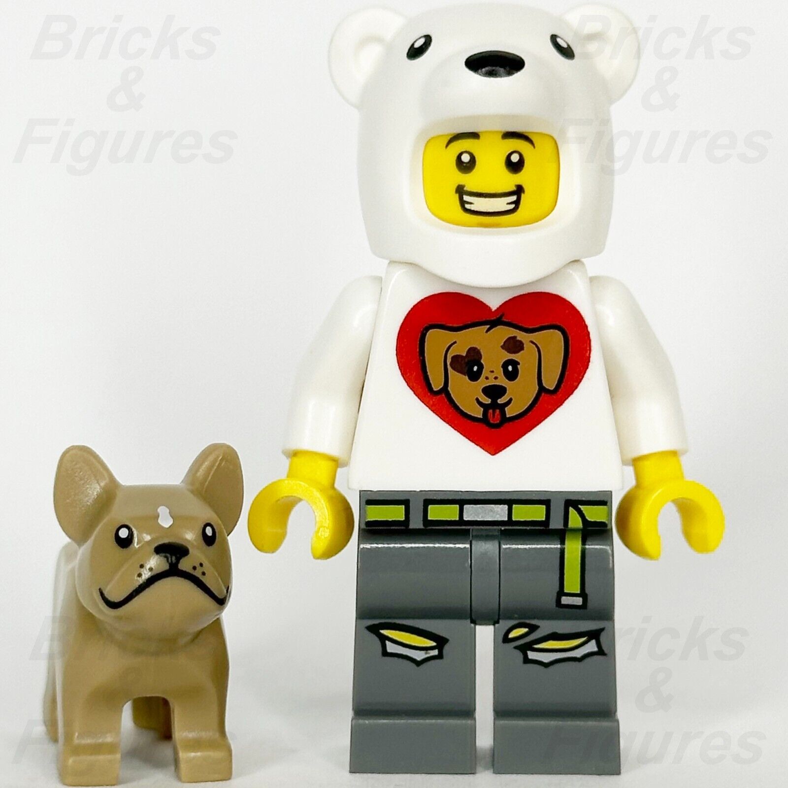 LEGO Dog Lover Guy Minifigure & Bulldog Build-A-Minifigure BAM 2024 Suit Costume - Bricks & Figures