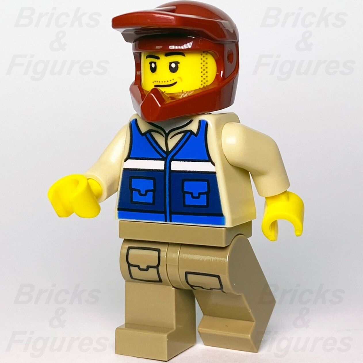 LEGO City Wildlife Rescue Explorer Minifigure Dark Red Helmet 60301 cty1301 - Bricks & Figures