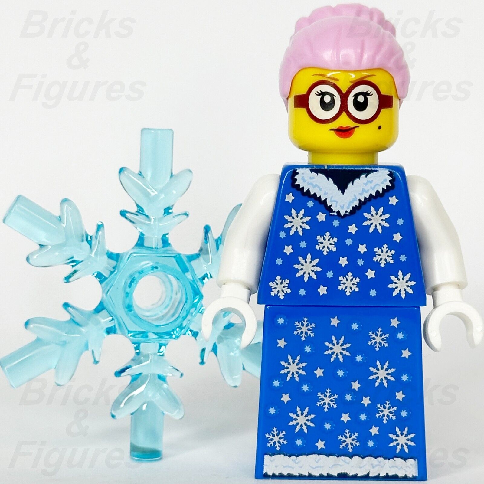 LEGO Lady Winter Minifigure with Ice Snowflake Build-A-Minifigure BAM 2023 Snow - Bricks & Figures