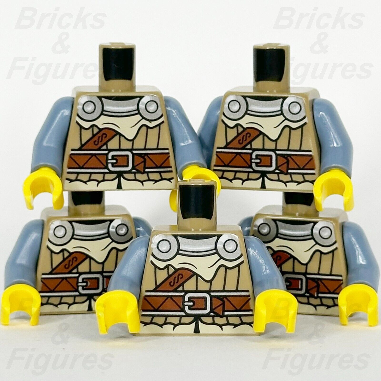 LEGO Viking Torso Minifigure Jacket Tan Fur Armour Body Part Vikings 31132 x 5 - Bricks & Figures