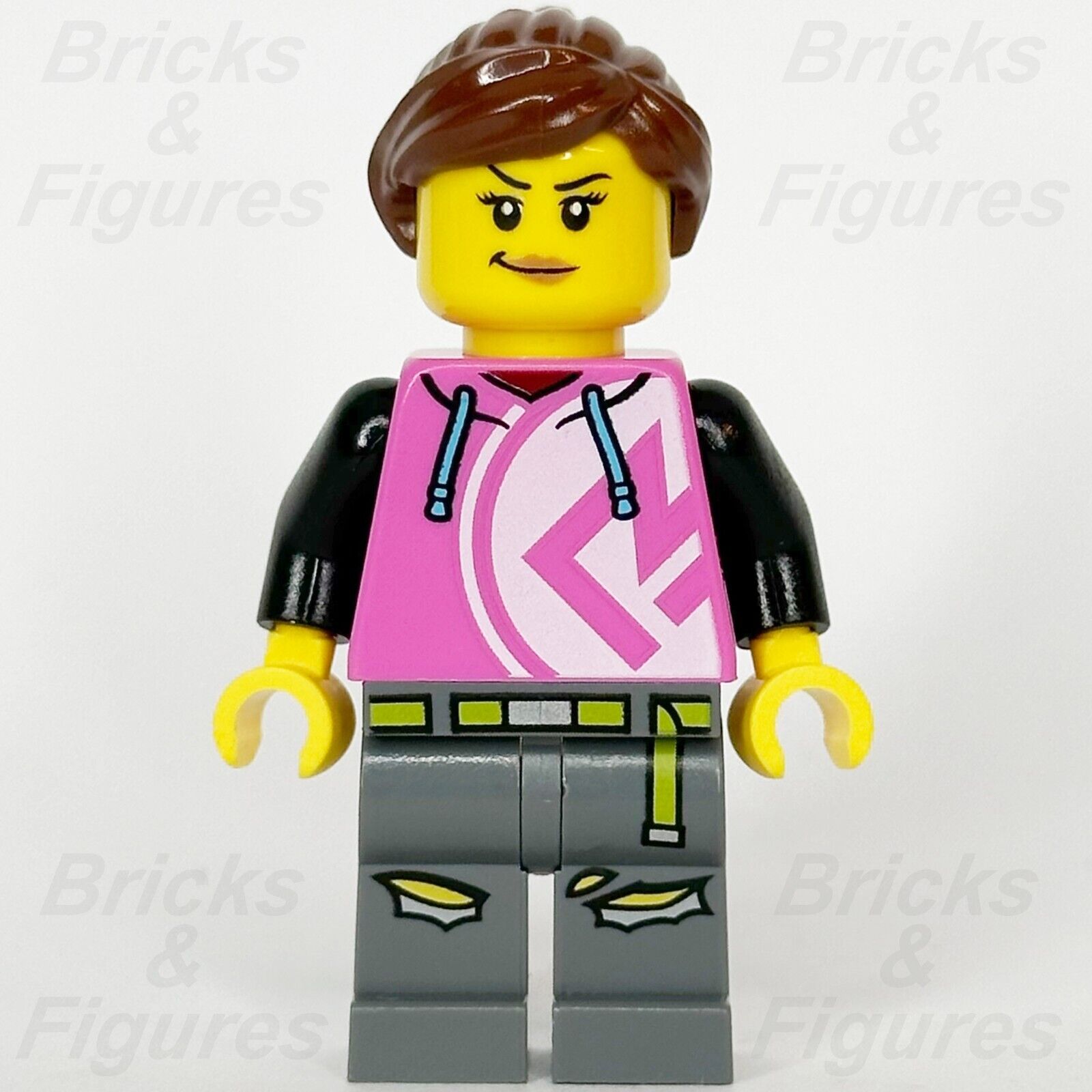 LEGO City Kick Scooter Driver Recreation Pink Hoodie Minifigure 60414 cty1626 - Bricks & Figures