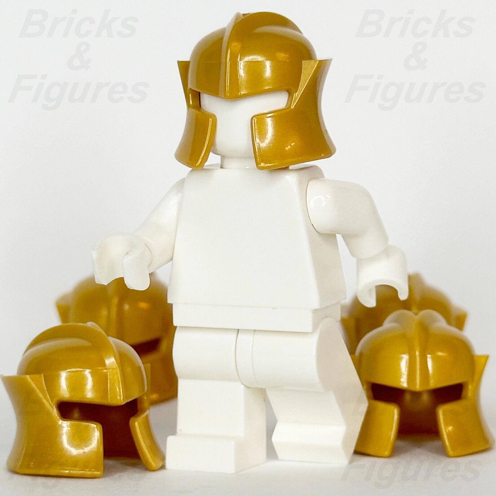 LEGO Castle Pearl Gold Knight Helmet Cheek Protection Minifigure Part 48493 x 5 - Bricks & Figures