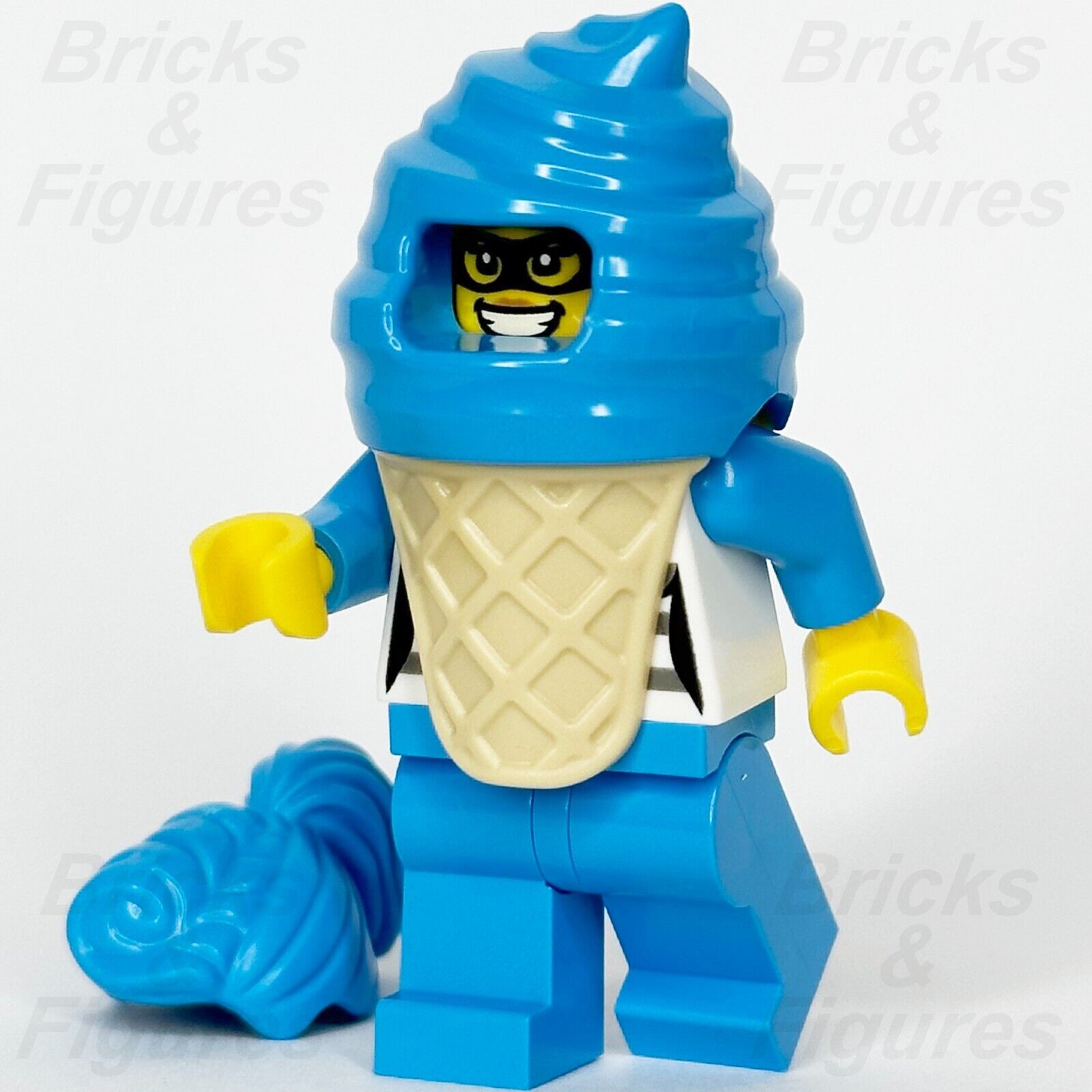 LEGO City Police Crook Ice Minifigure w/ Blue Ice Cream Outfit 60314 cty1383 - Bricks & Figures