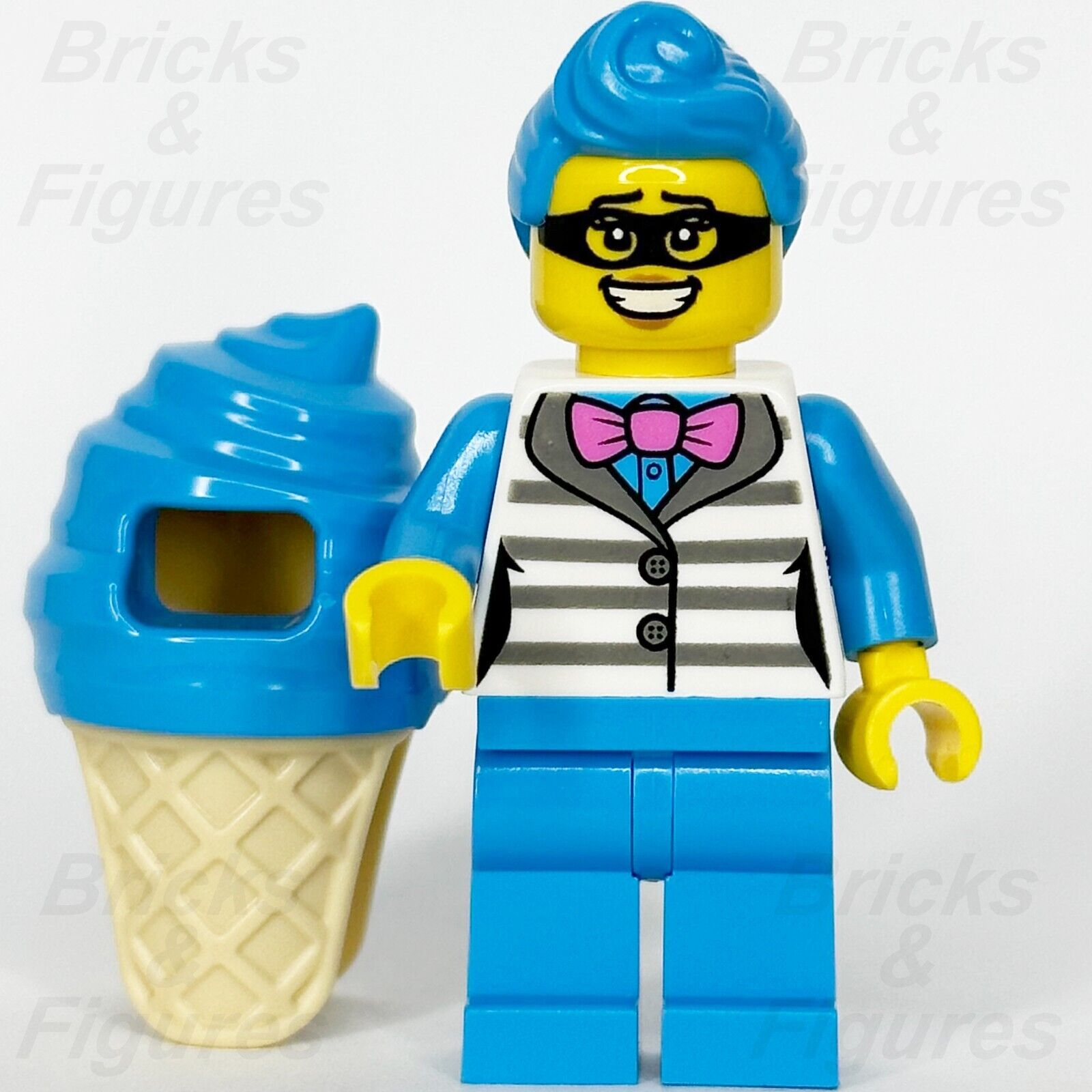 LEGO City Police Crook Ice Minifigure w/ Blue Ice Cream Outfit 60314 cty1383 - Bricks & Figures