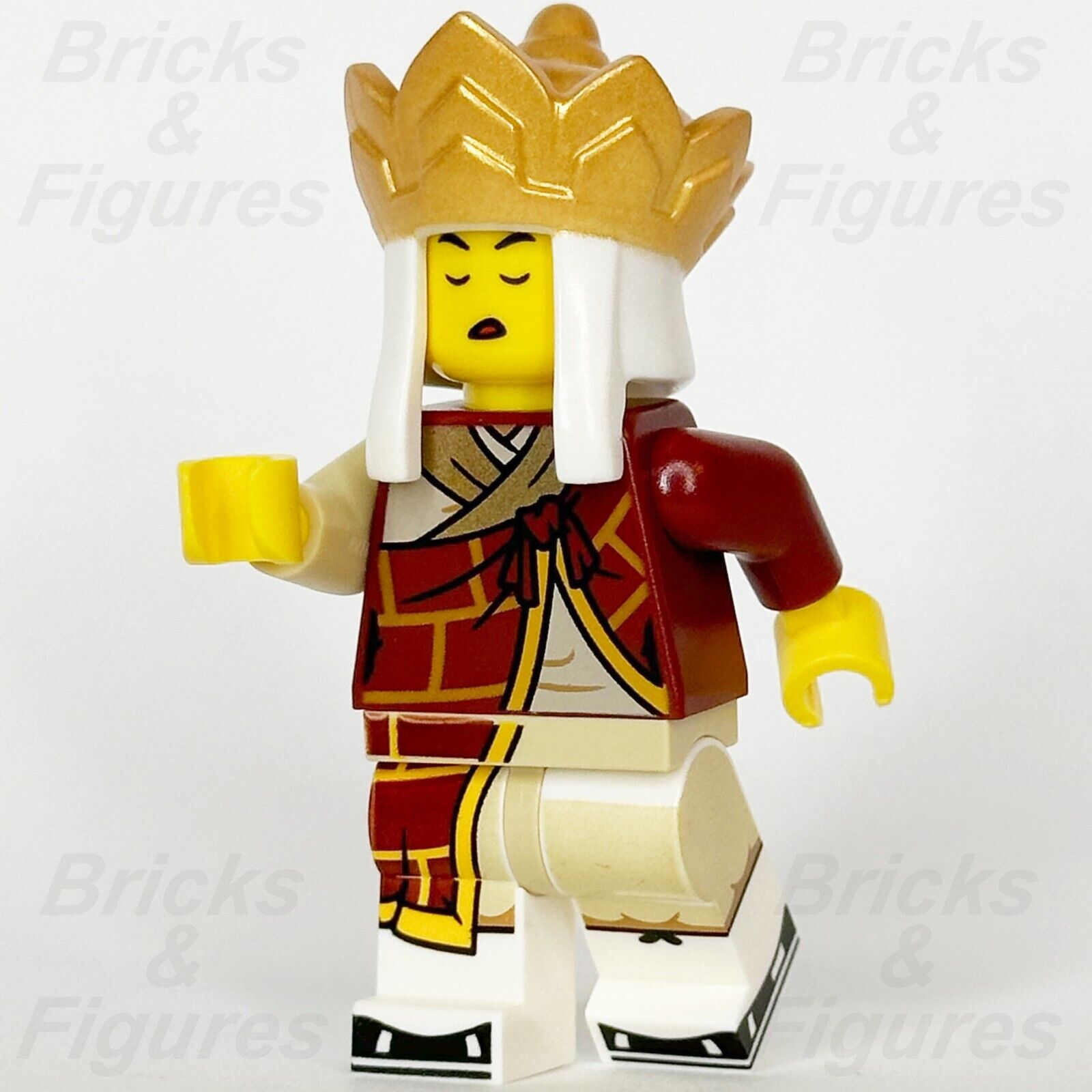 LEGO Monkie Kid Mr. Tang Minifigure Dark Red Robe Gold Headdress 80045 mk120 - Bricks & Figures