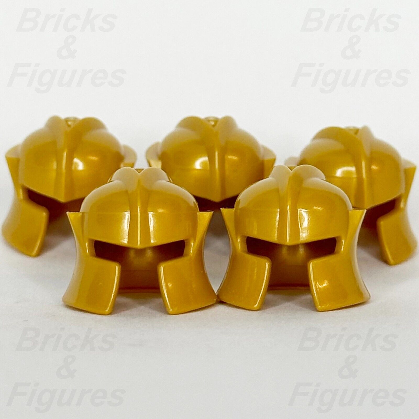 LEGO Castle Pearl Gold Knight Helmet Cheek Protection Minifigure Part 48493 x 5 - Bricks & Figures