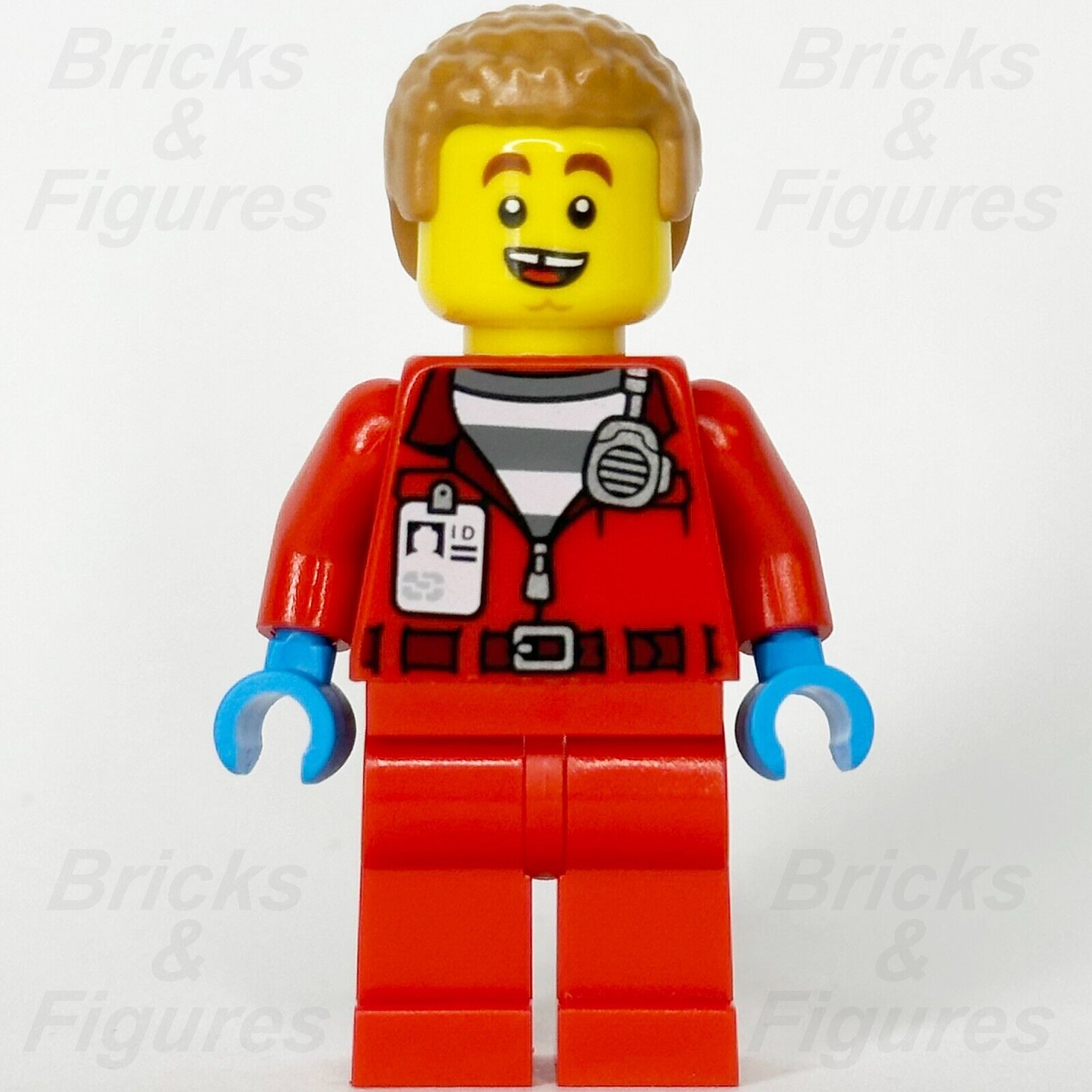 LEGO City Crook Hacksaw Hank Minifigure Red Jacket Prison Shirt 60317 cty1377