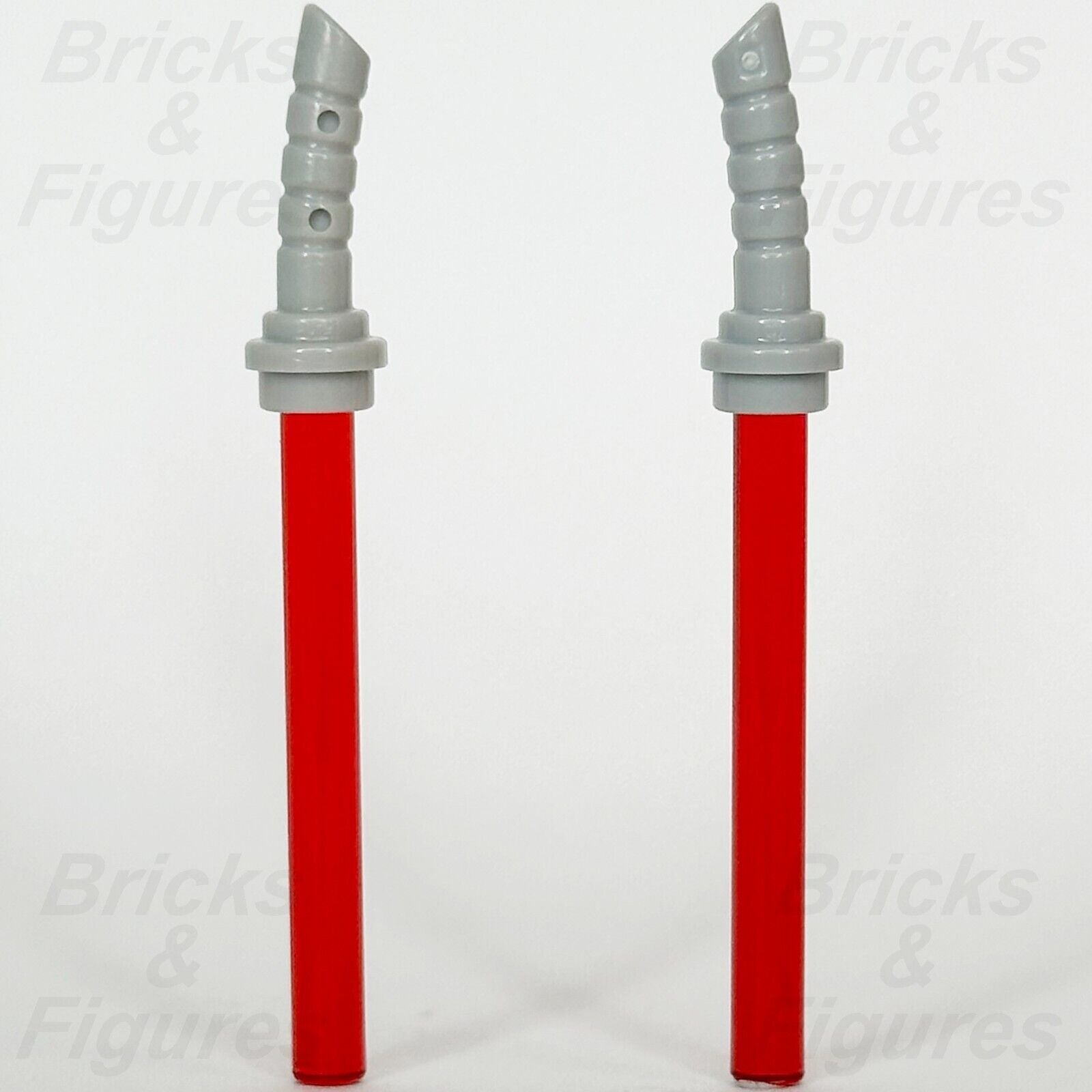 LEGO Star Wars Asajj Ventress Lightsaber Minifigure Part Red Curved 61199 x 2 - Bricks & Figures