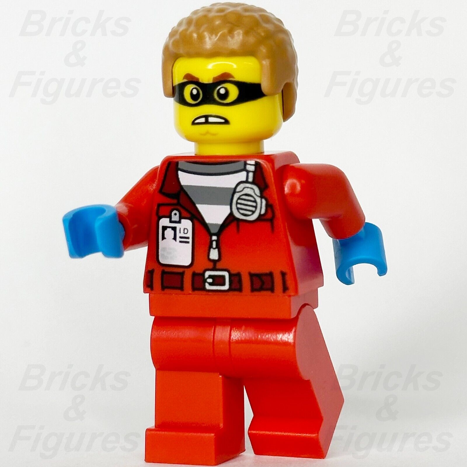 LEGO City Crook Hacksaw Hank Minifigure Red Jacket Prison Shirt 60317 cty1377 - Bricks & Figures