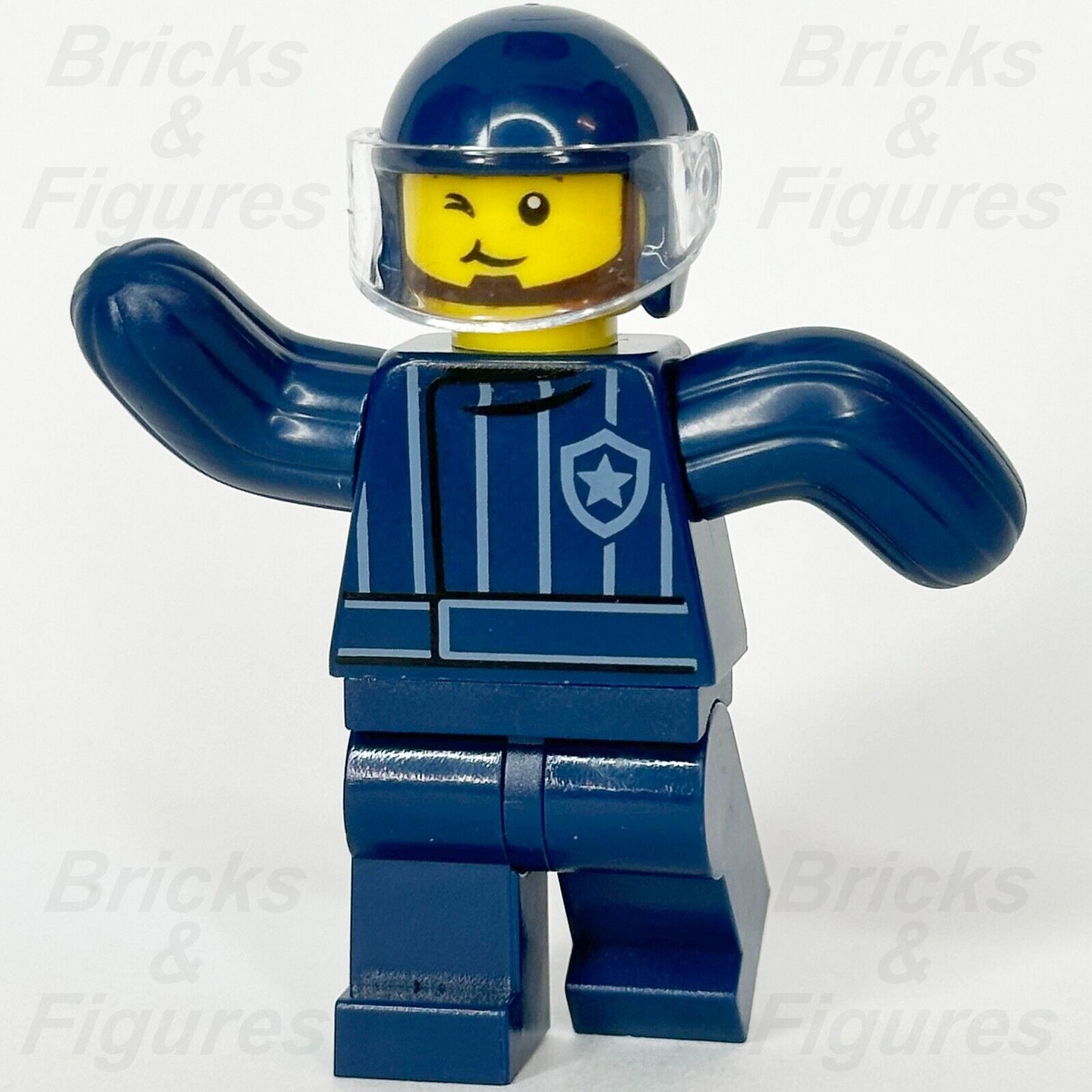 LEGO City Police Dog Trainer Minifigure Bite Suit Dark Blue Helmet 60369 cty1526 - Bricks & Figures