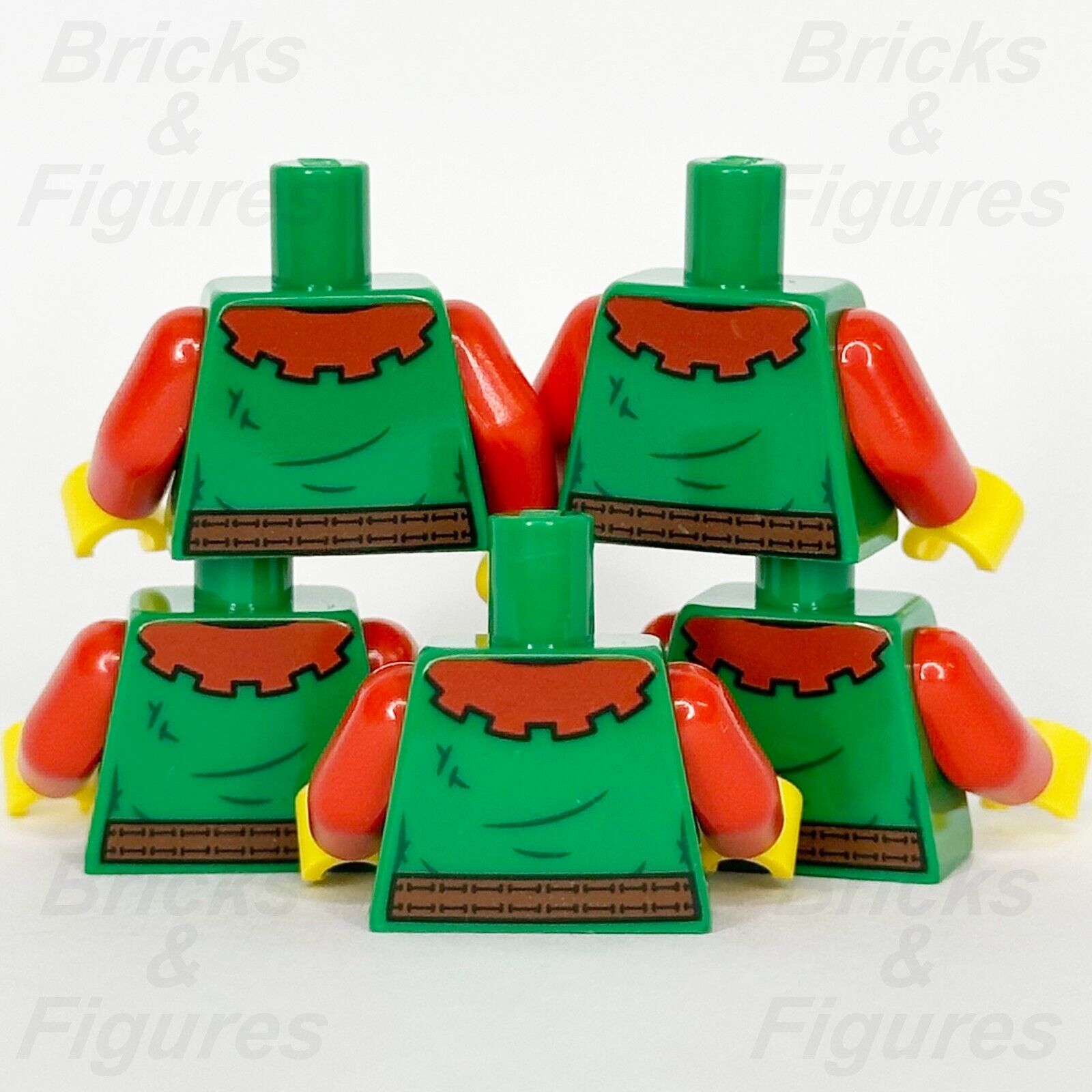 LEGO Castle Forestmen Torso Minifigure Body Part Green 10305 40567 910037 x 5 - Bricks & Figures