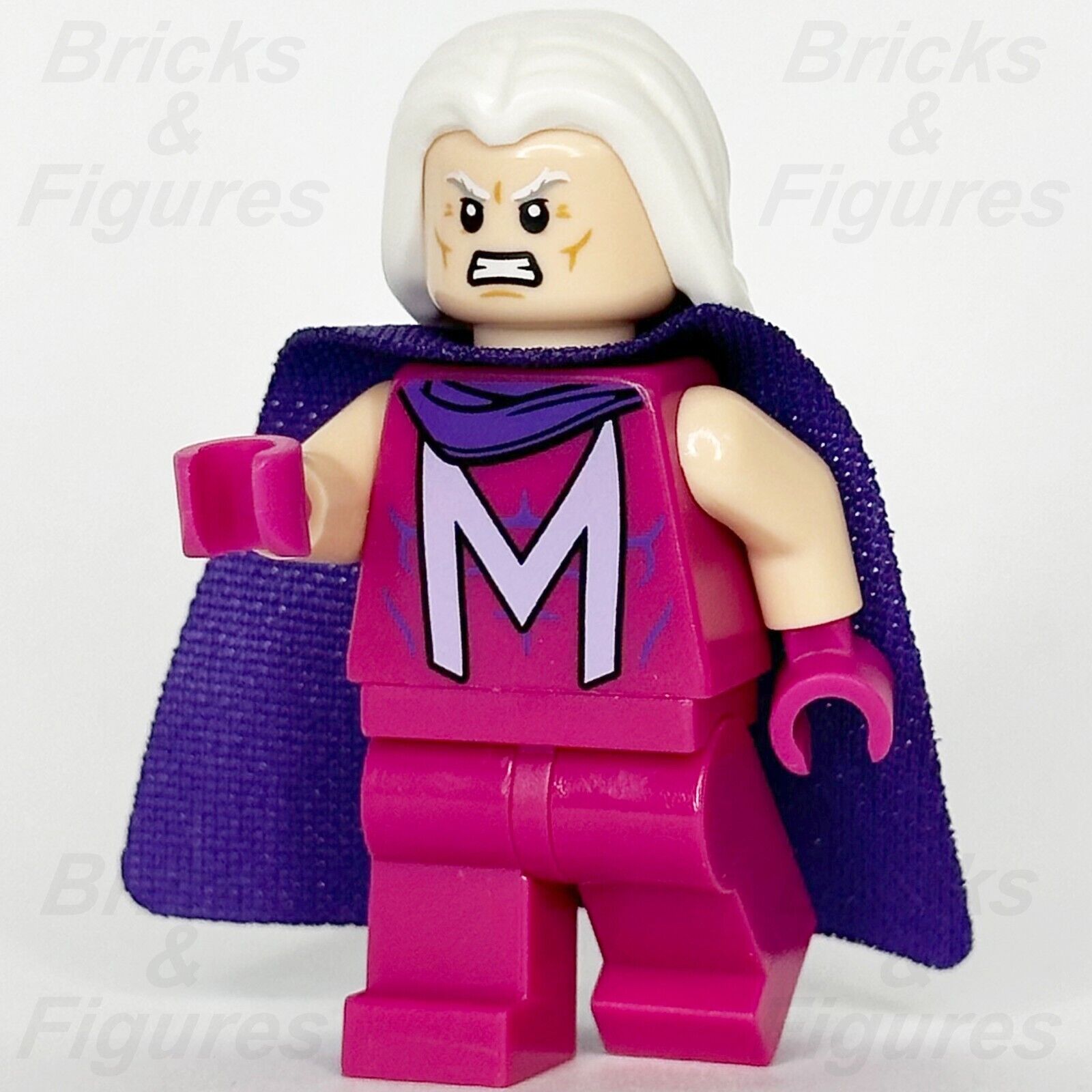 LEGO Super Heroes Magneto Minifigure X-Men Magenta Outfit Marvel 76281 sh0940 - Bricks & Figures