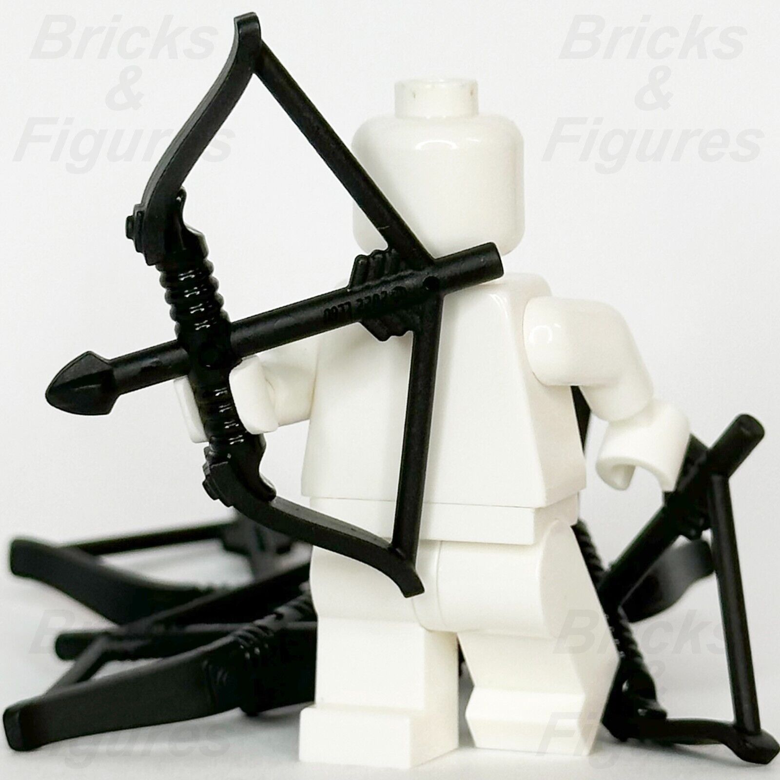 LEGO Black Bow Recurve Minifigure Weapon Part Arrow Drawn Super Heroes 76269 - Bricks & Figures