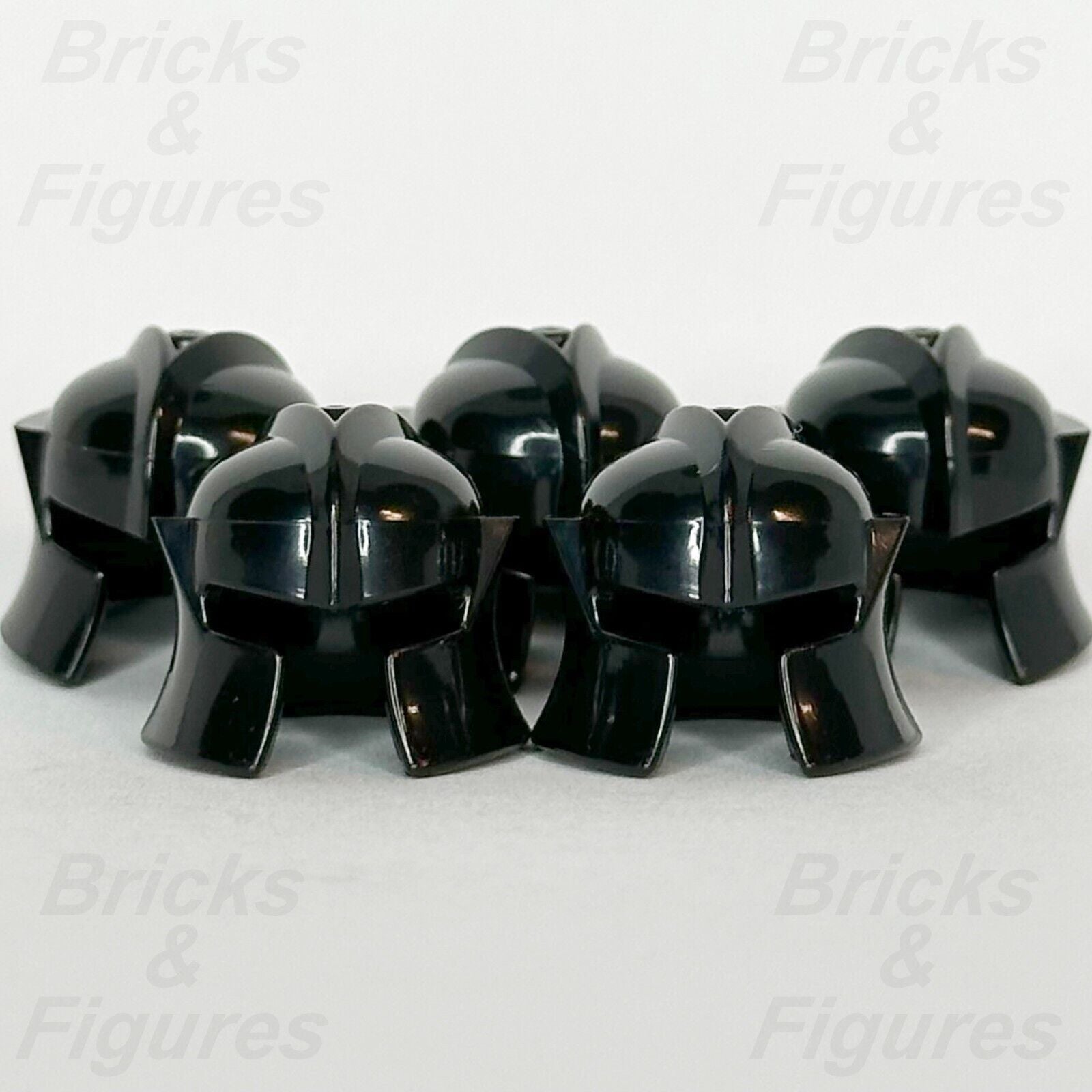 LEGO Castle Black Knight Helmet w/ Cheek Protection Minifigure Part 48493 x 5 - Bricks & Figures