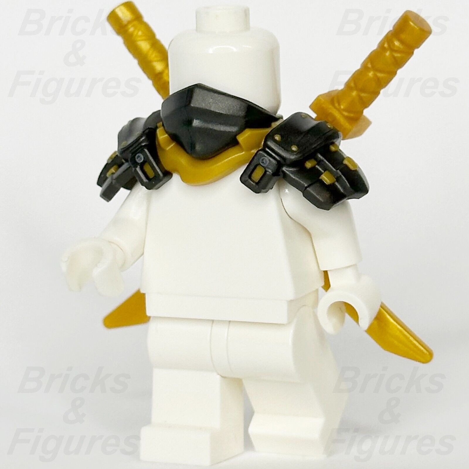 LEGO Ninjago Minifigure Shoulder Armour Part Dark Bluish Grey Scabbard 2 Swords - Bricks & Figures