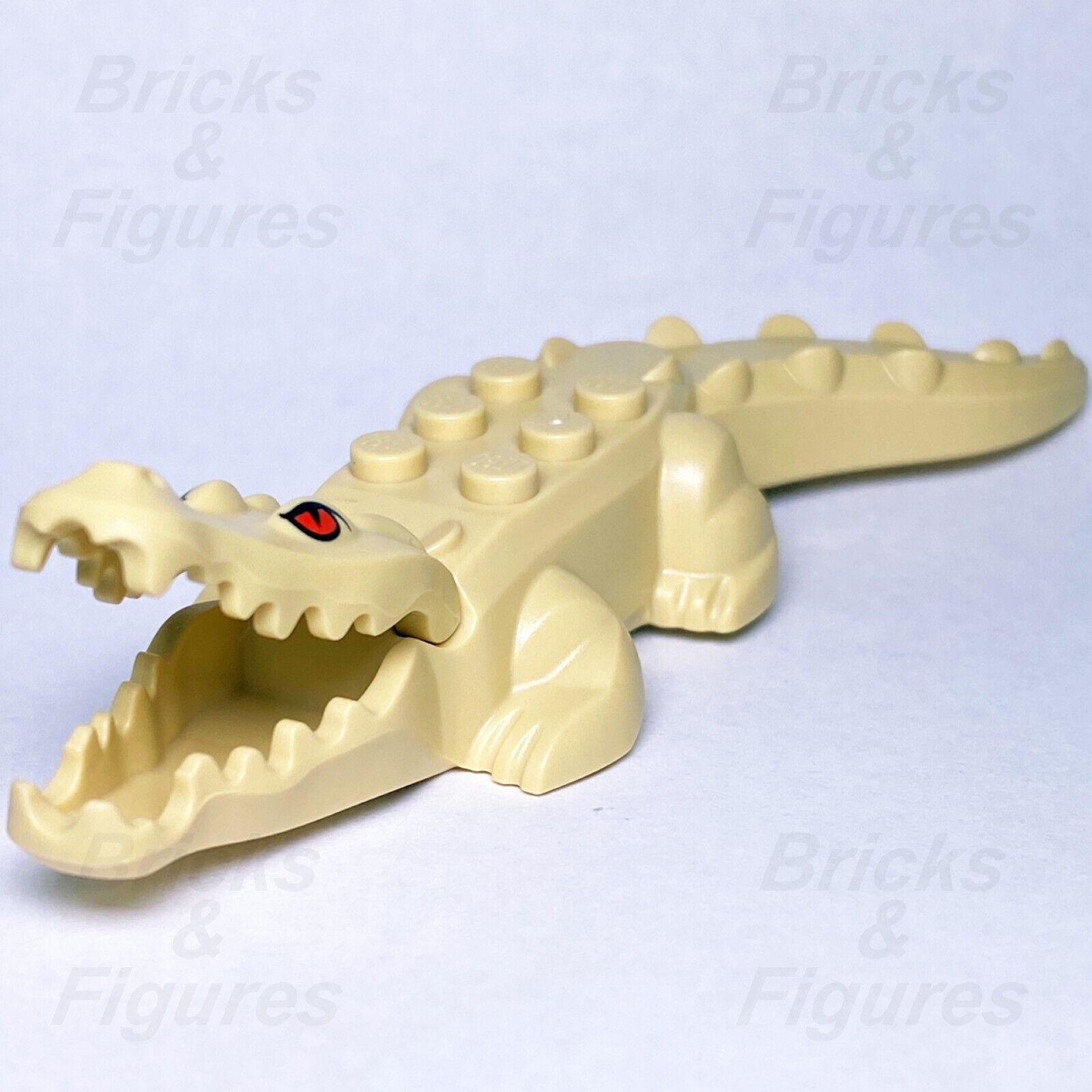 LEGO Hidden Side Alligator Crocodile Minifigure Animal Part Tan Red Eyes 70419 - Bricks & Figures