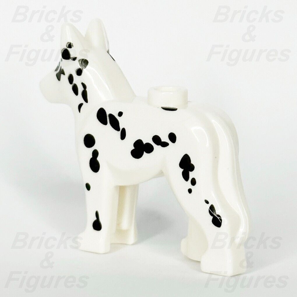 LEGO City Dalmatian Dog Minifigure Part Animal Fire 92586pb03 White Black Spots - Bricks & Figures