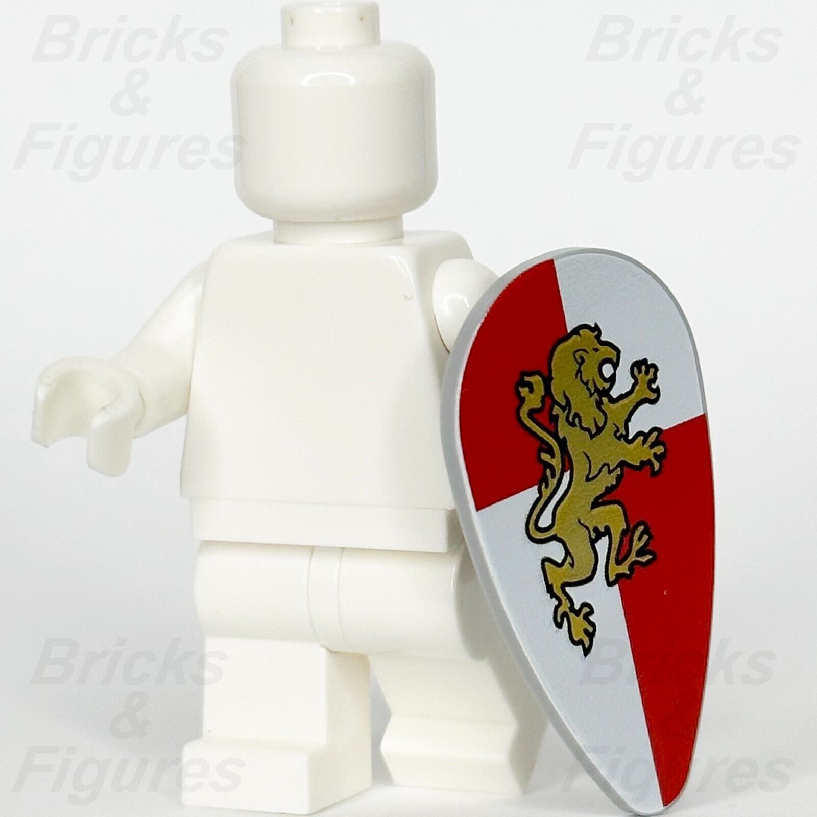 LEGO® Castle Shield Ovoid Gold Lion Minifigure Weapon Part Kingdoms 2586px19 - Bricks & Figures