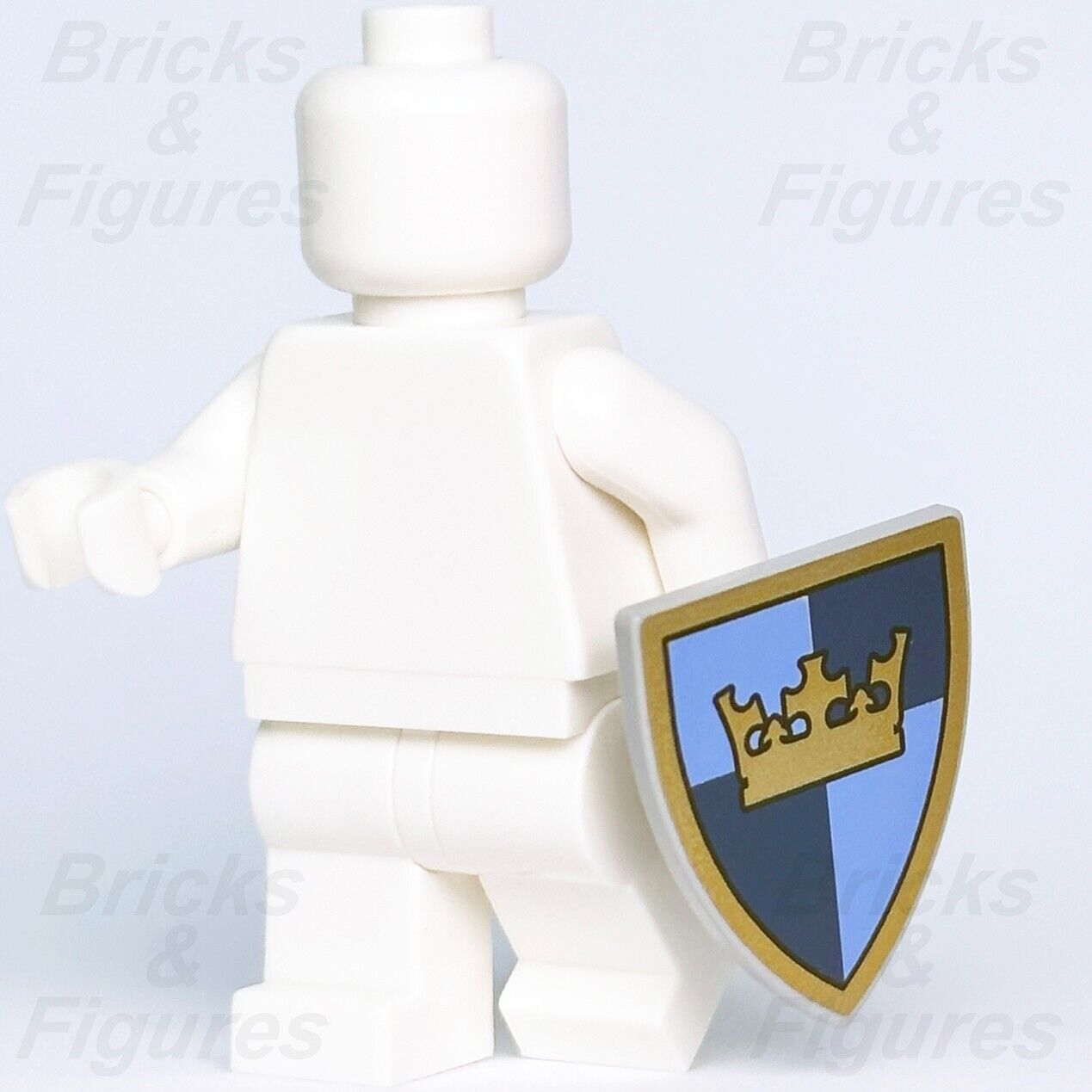 LEGO Castle Gold Crown Shield Minifigure Weapon Part Triangular 3846pb024 New - Bricks & Figures