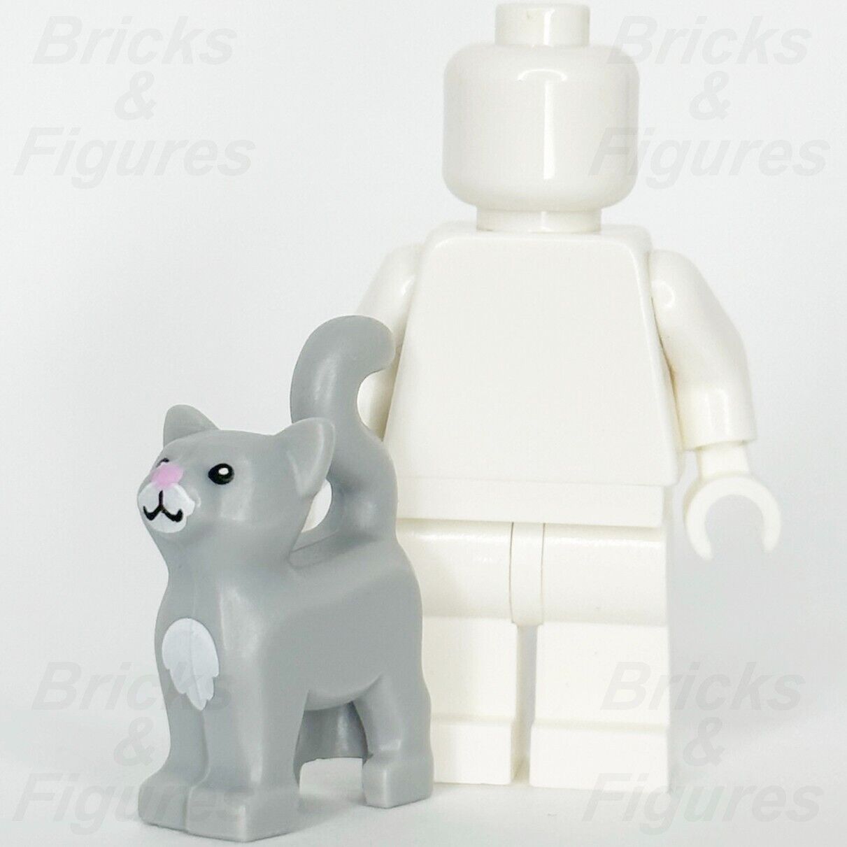 LEGO Cat Light Grey Minifigure Animal Part with Pink Nose 13786pb01 10668 New - Bricks & Figures