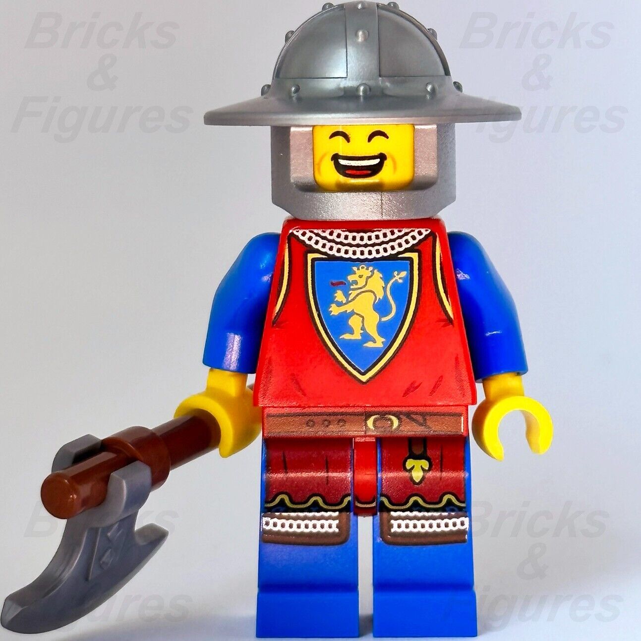 LEGO Lion Knight Castle Minifigure Lion Knights with Axe Male 10305 cas562 New - Bricks & Figures