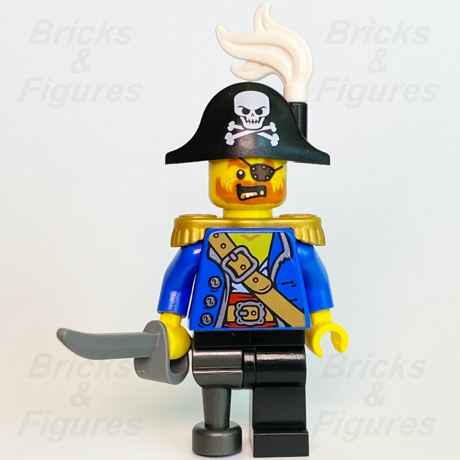 New Creator LEGO Pirate Captain with Blue Jacket Sword Minifigure 31109 pi185